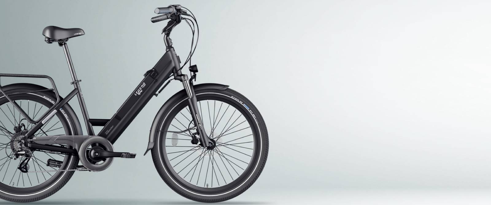 Legend Milano preta, bicicleta elétrica urbana de quadro baixo