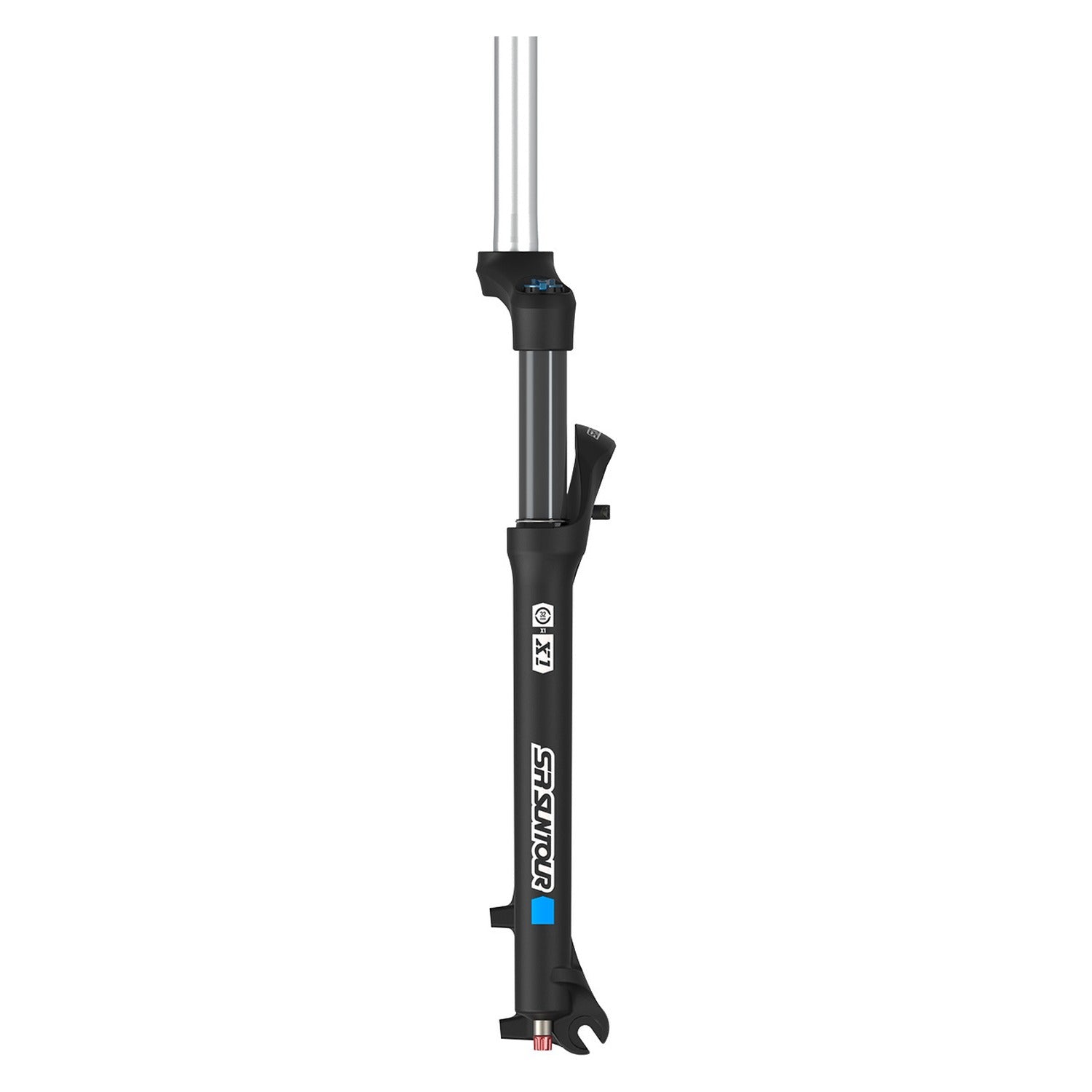 SR Suntour X1 27.5" 120 mm suspension fork, matt black, side view